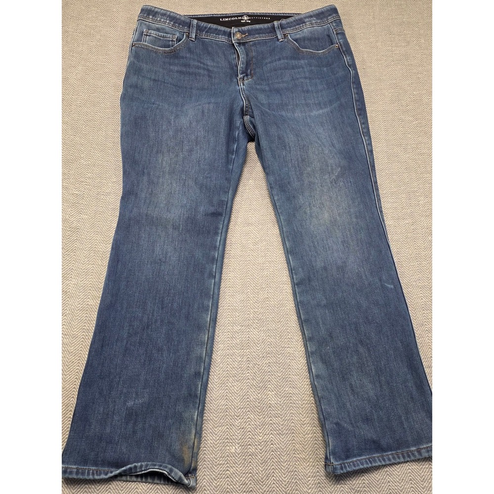 Lincoln Outfitters Fleece Lined Jeans Womens 18W Blue Straight Leg Stretch Denim